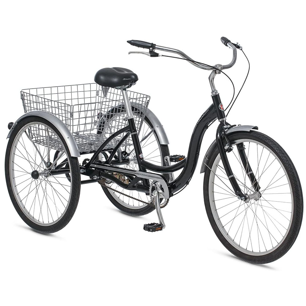 Schwinn Meridian Adult Tricycle, 24 or 26-Inch Wheel Options, Low Step-Through Aluminum Frame