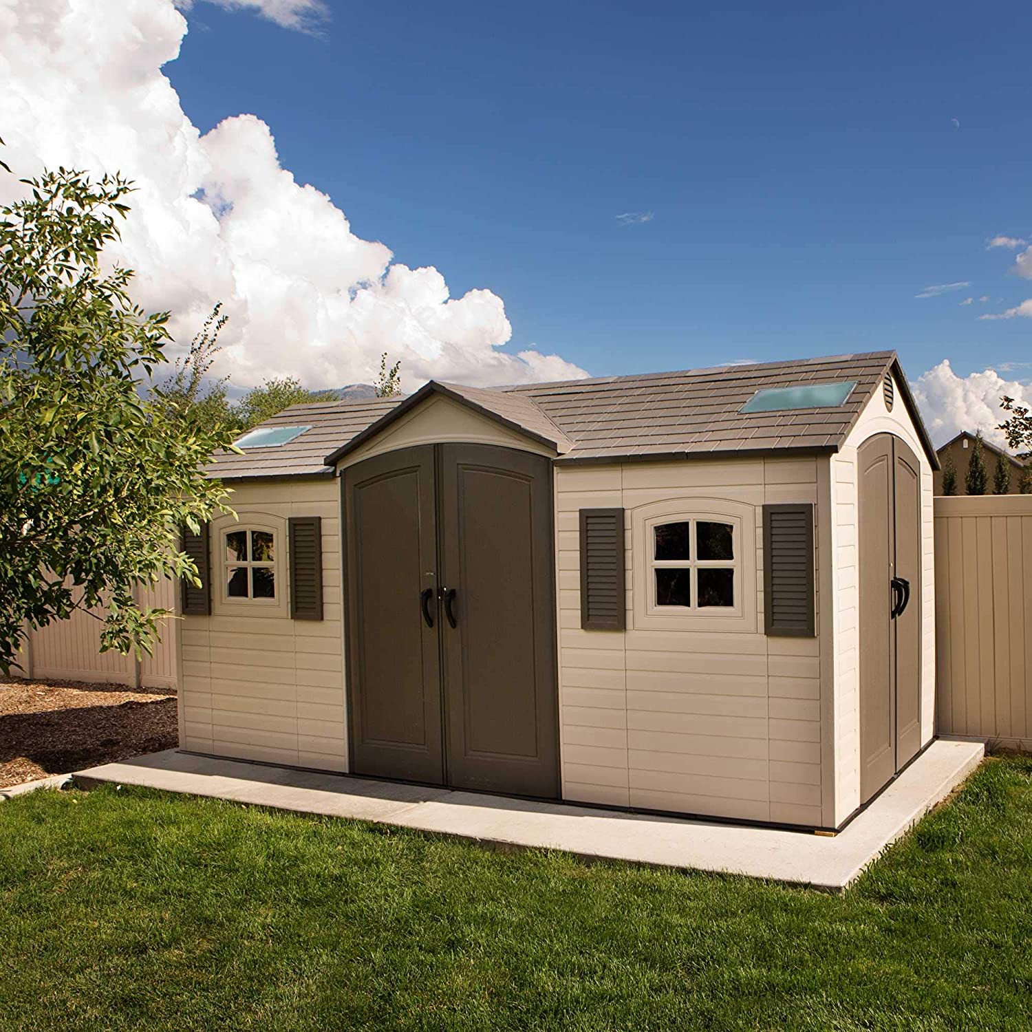 10x8 ft Outdoor Storage Shed, Desert Sand