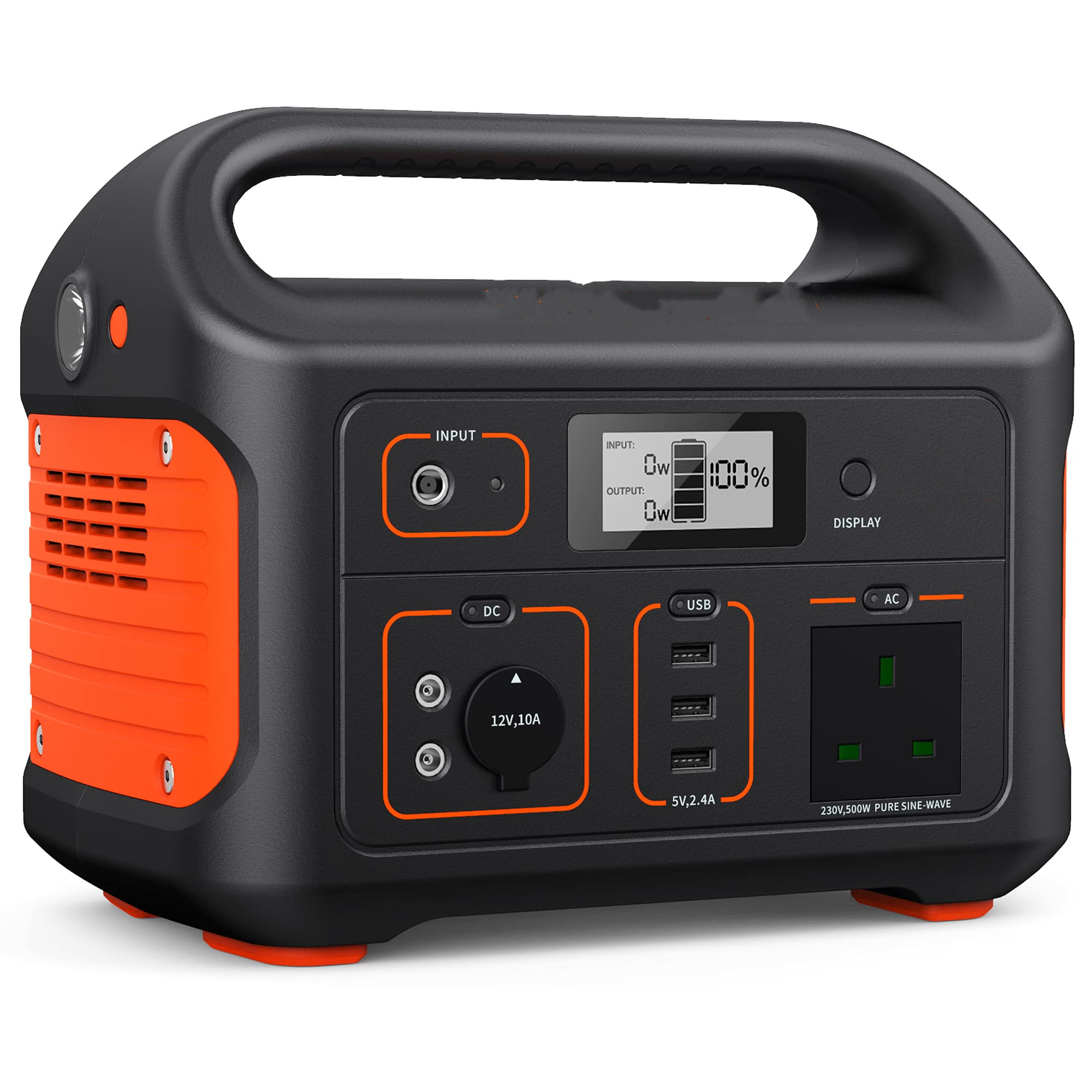 Jackery Portable Power Station Explorer 500, 518Wh Outdoor Backup Mobile Lithium Battery Pack with 230V/500W AC Outlet for holiday RV Camping, Outdoor Adventure, Emergency