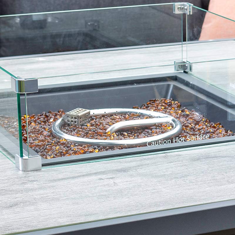 Hartman Sorrento Corner Lounge Set with Square Fire Pit Table