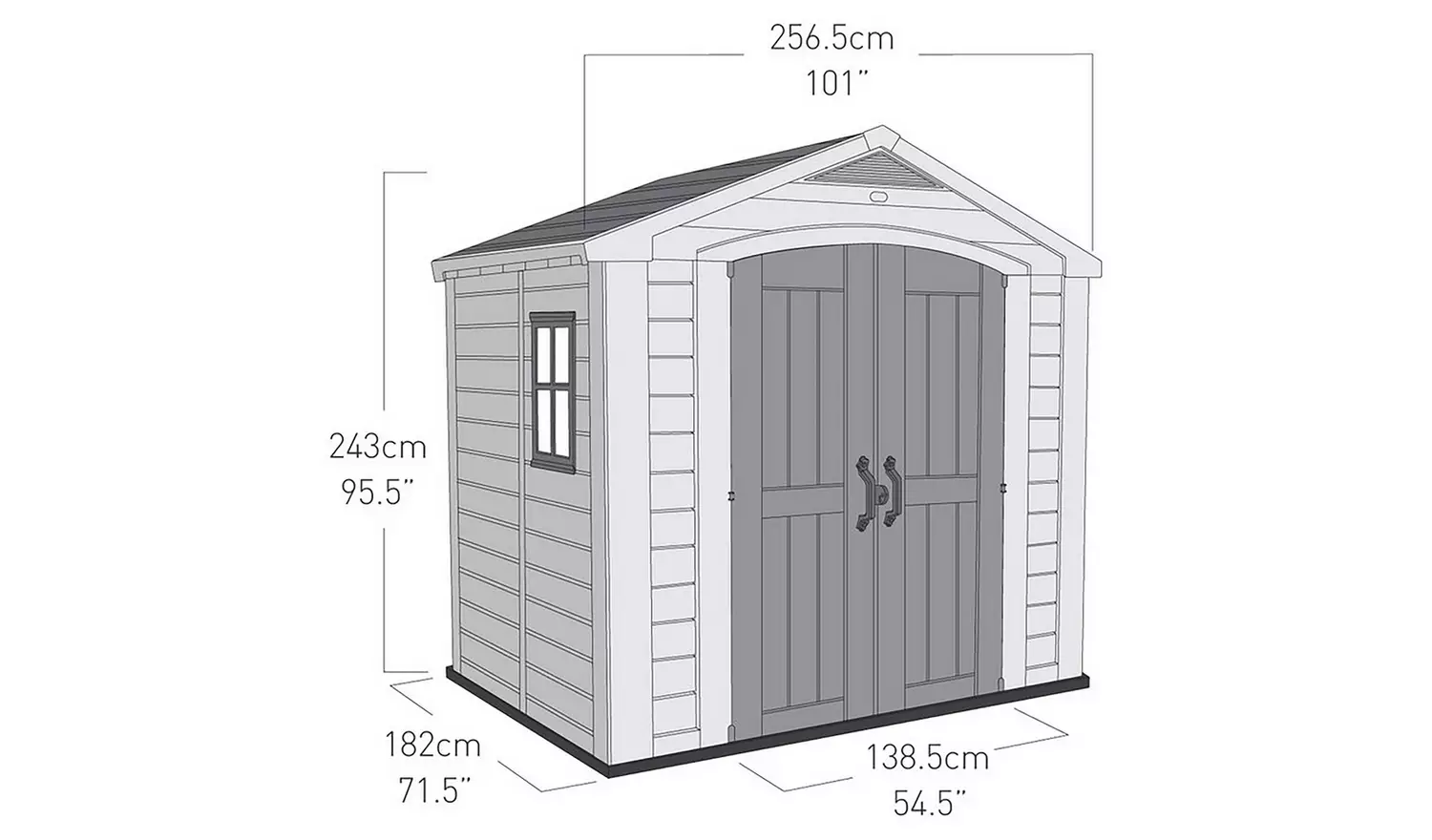 Keter Factor Apex Garden Storage Shed 8 x 6ft – Beige/Brown