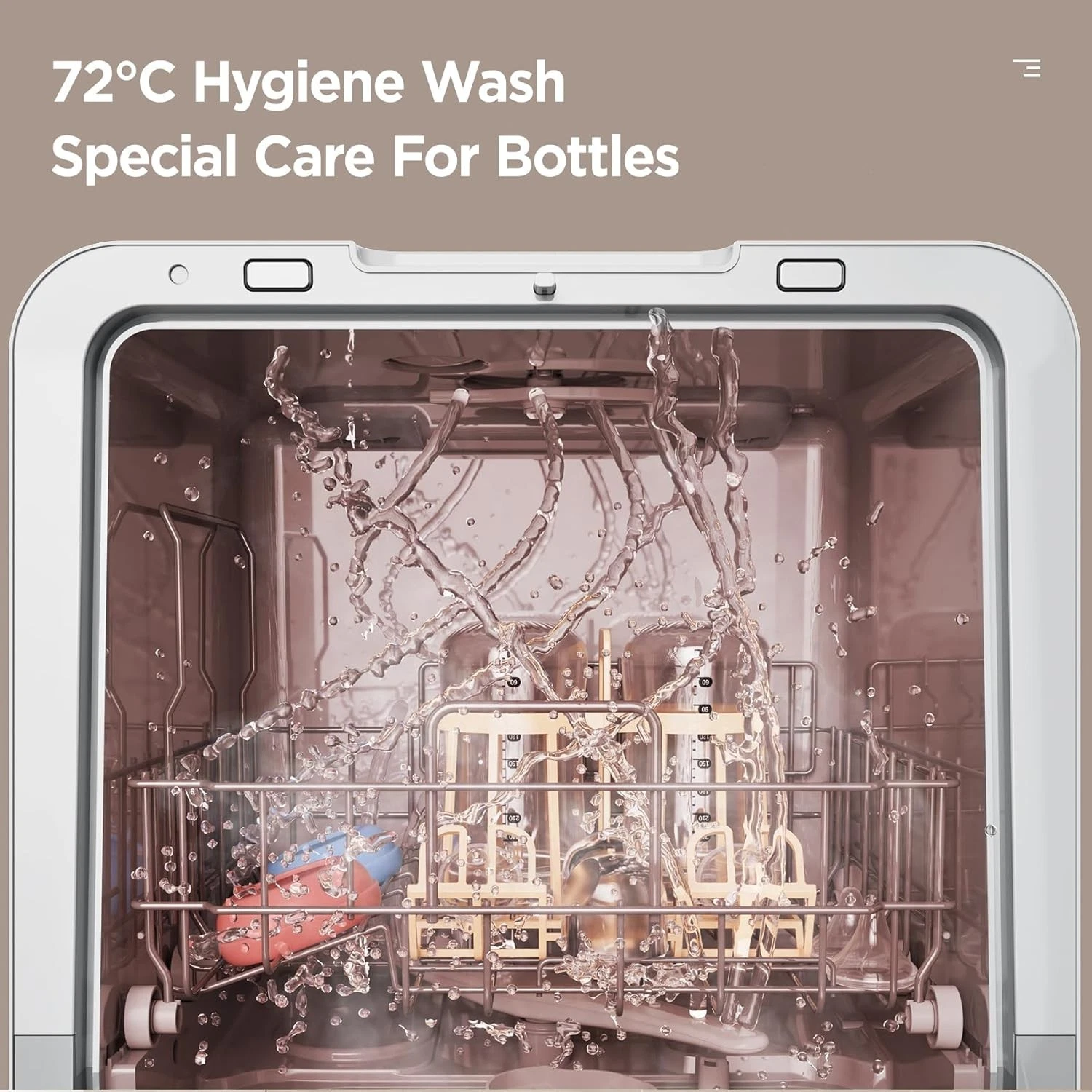 COMFEE Table Top Dishwasher Mini Tabletop Dishwasher 6L Built-in Water Tank